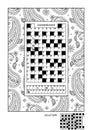 Puzzle and coloring activity page for adults