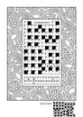 Puzzle and coloring activity page for adults