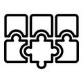 Puzzle combination icon, outline style