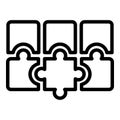 Puzzle combination icon, outline style