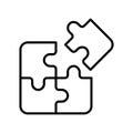 Puzzle compatible icon in flat style. Jigsaw agreement vector illustration