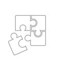 Puzzle compatible icon vector. Jigsaw agreement illustration. Cooperation solution logo.