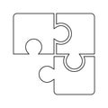 Puzzle compatible icon vector. Jigsaw agreement illustration. Cooperation solution logo.