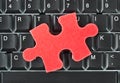 Puzzle and computer keyboard Royalty Free Stock Photo