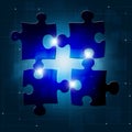 Puzzle Connection Blue Background Royalty Free Stock Photo