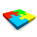 Puzzle cooperation concept Royalty Free Stock Photo