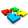 Puzzle cooperation concept Royalty Free Stock Photo