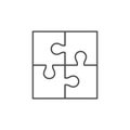 Puzzle or cooperation line icon