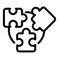 Puzzle core trust icon outline vector. Code company