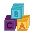 Puzzle cubes with alphabet cartoon Royalty Free Stock Photo