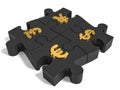 Puzzle currency concept. Royalty Free Stock Photo