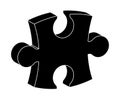 Puzzle 3d silhouette vector symbol icon design. Royalty Free Stock Photo