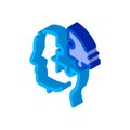 Puzzle Detail Man Silhouette Headache isometric icon Royalty Free Stock Photo