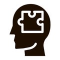 Puzzle Detail In Man Silhouette Mind glyph icon Royalty Free Stock Photo