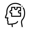 Puzzle Detail In Man Silhouette Mind Vector Icon Royalty Free Stock Photo