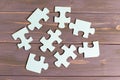 Puzzle details in disassembled form on the table