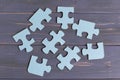 Puzzle details in disassembled form on the table