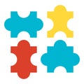 Puzzle Elements Business Process Flat Icon