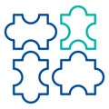 Puzzle Elements Business Process Stroke Icon