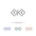 puzzle euro and yen icon. Elements of trade war in multi colored icons. Premium quality graphic design icon. Simple icon for websi Royalty Free Stock Photo