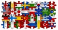 Puzzle flag icon set background Royalty Free Stock Photo