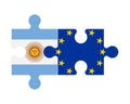 Puzzle of flags of Argentina and European Union, vector