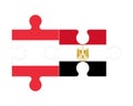 Puzzle of flags of Austria and Egypt, vector