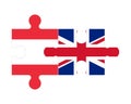 Puzzle of flags of Austria and United Kingdom, vector