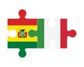 Puzzle of flags of Bolivia and Italy, vector Royalty Free Stock Photo