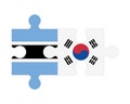Puzzle of flags of Botswana and South Korea, vector Royalty Free Stock Photo