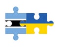 Puzzle of flags of Botswana and Ukraine, vector Royalty Free Stock Photo