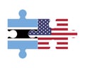 Puzzle of flags of Botswana and US, vector Royalty Free Stock Photo