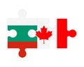 Puzzle of flags of Bulgaria and Canada, vector