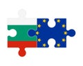 Puzzle of flags of Bulgaria and European Union, vector