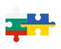 Puzzle of flags of Bulgaria and Ukraine, vector