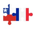 Puzzle of flags of Chile and France, vector