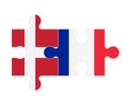 Puzzle of flags of Denmark and France, vector
