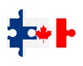 Puzzle of flags of Finland and Canada, vector