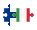 Puzzle of flags of Finland and Italy, vector