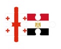 Puzzle of flags of Georgia and Egypt, vector