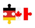 Puzzle of flags of Germany and Canada, vector