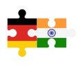 Puzzle of flags of Germany and India, vector