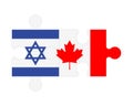 Puzzle of flags of Israel and Canada, vector