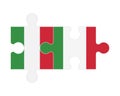 Puzzle of flags of Italy and Italy, vector