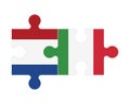 Puzzle of flags of Netherlands and Italy, vector