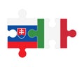 Puzzle of flags of Slovakia and Italy, vector