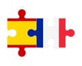 Puzzle of flags of Spain and France, vector