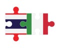 Puzzle of flags of Thailand and Italy, vector