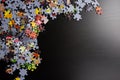 puzzle frame on black background Royalty Free Stock Photo