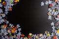 puzzle frame on black background Royalty Free Stock Photo